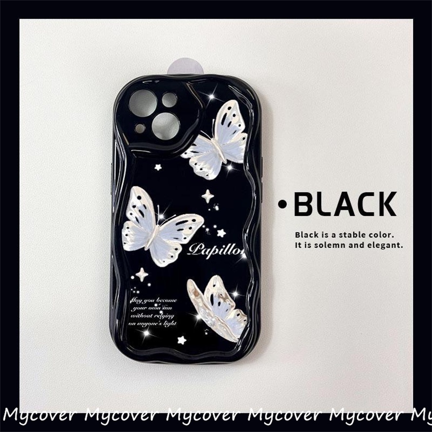 Ốp Điện Thoại Silicone Mềm Chống Sốc In Hình Bướm Trắng Cho iPhone 11 12 13 14 Pro Max X Xr Xs 8 7 6 Plus SE 2020