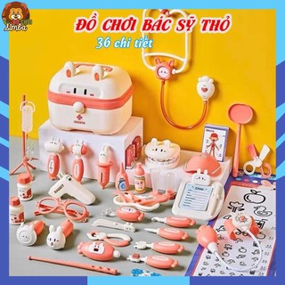 Bộ đồ chơi nhập vai bác sĩ phiên bản thỏ nana gồm 36 chi tiết - đồ hàng cho bé nhập vai bác sĩ