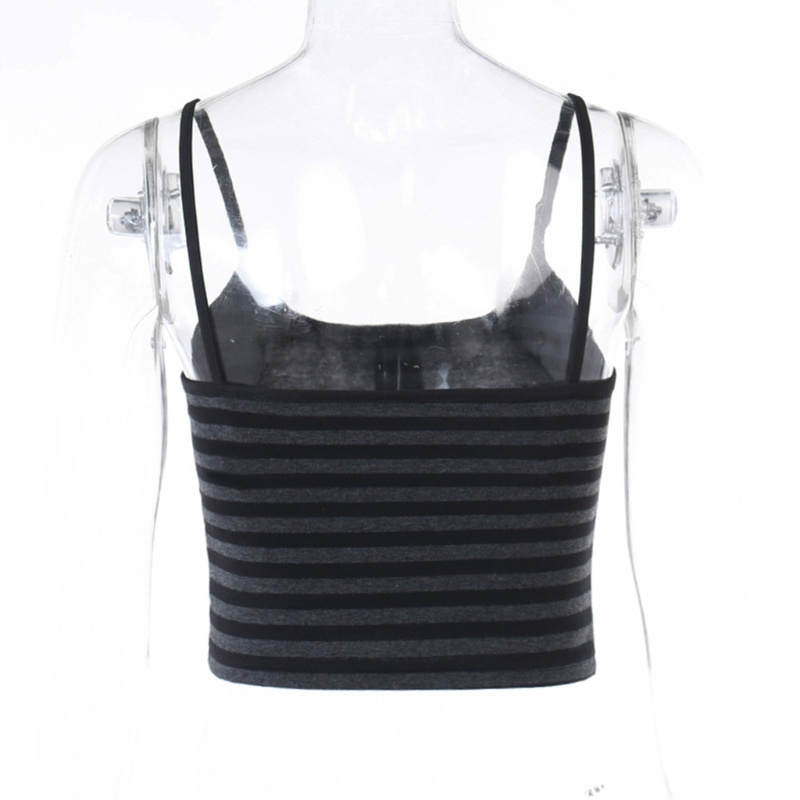Áo Tank Top Hai Dây Màu Trơn Họa Tiết Kẻ Sọc Đơn Giản Thời Trang Cho Nữ