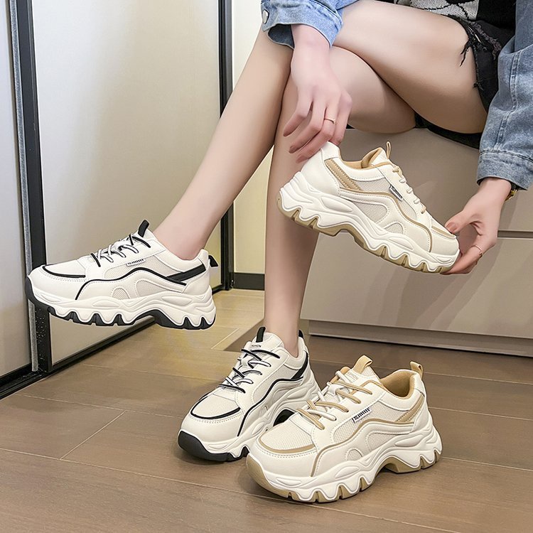 Giày Thể Thao Đế Bằng Phối Lưới Phong Cách Năng Động Trẻ Trung Dành Cho Nữ