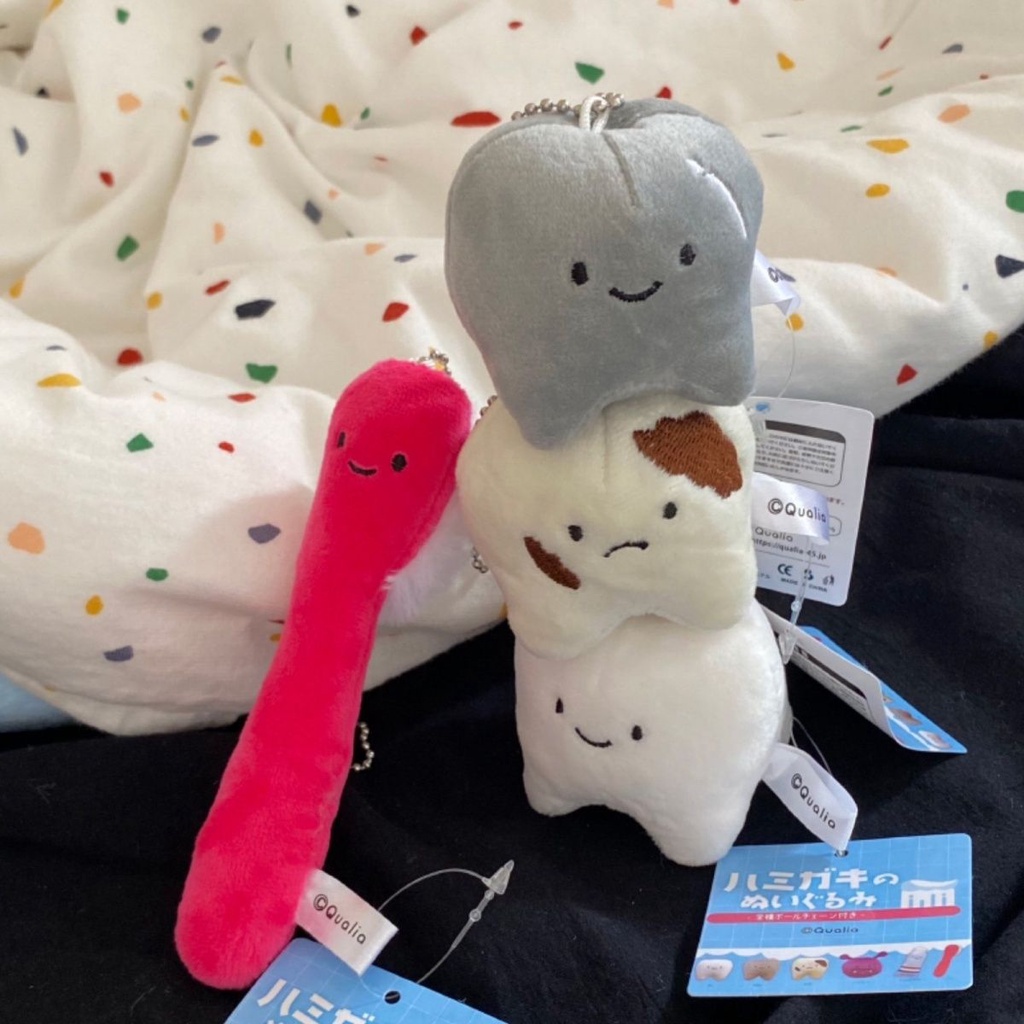 Móc Khóa Hình Bàn Chải Và Kem Đánh Răng Nhồi Bông Mềm Mại Sáng Tạo