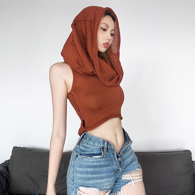 Kliou Áo Sát Nách Dệt Kim Ôm Dáng Thiết Kế Khoét Rỗng Thiết Kế Cổ Điển Mẫu Mới 2023 Thời Trang Mùa Hè Cho Nữ