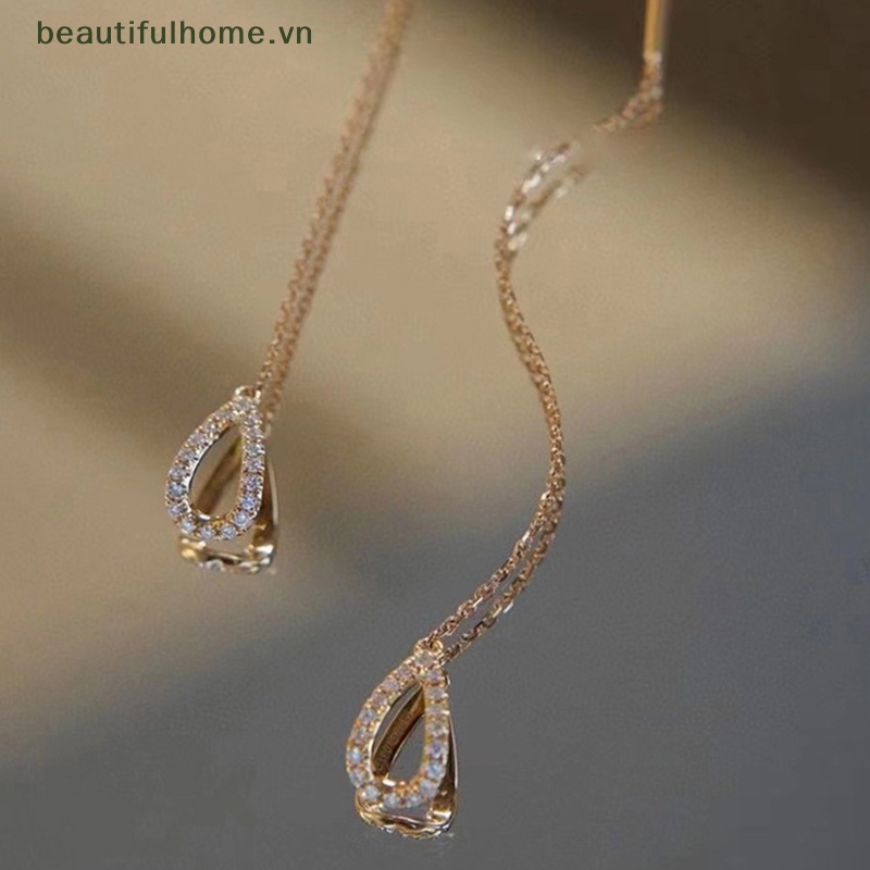 1 Đôi Bông Tai Dáng Dài Đính Đá Thời Trang Cho Nữ