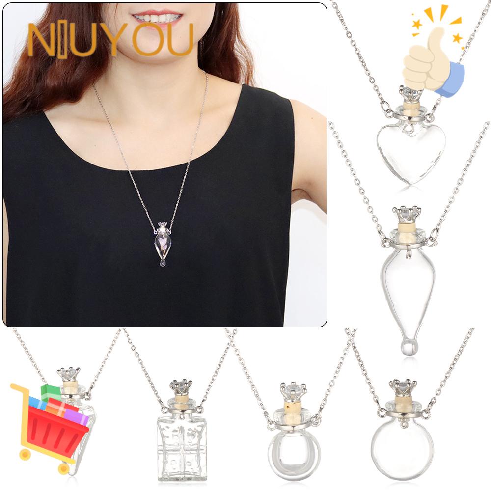 Niuyou Vòng cổ Mặt Mở Hình Giọt Nước Tinh Dầu Thơm Trái Tim Giọt Nước