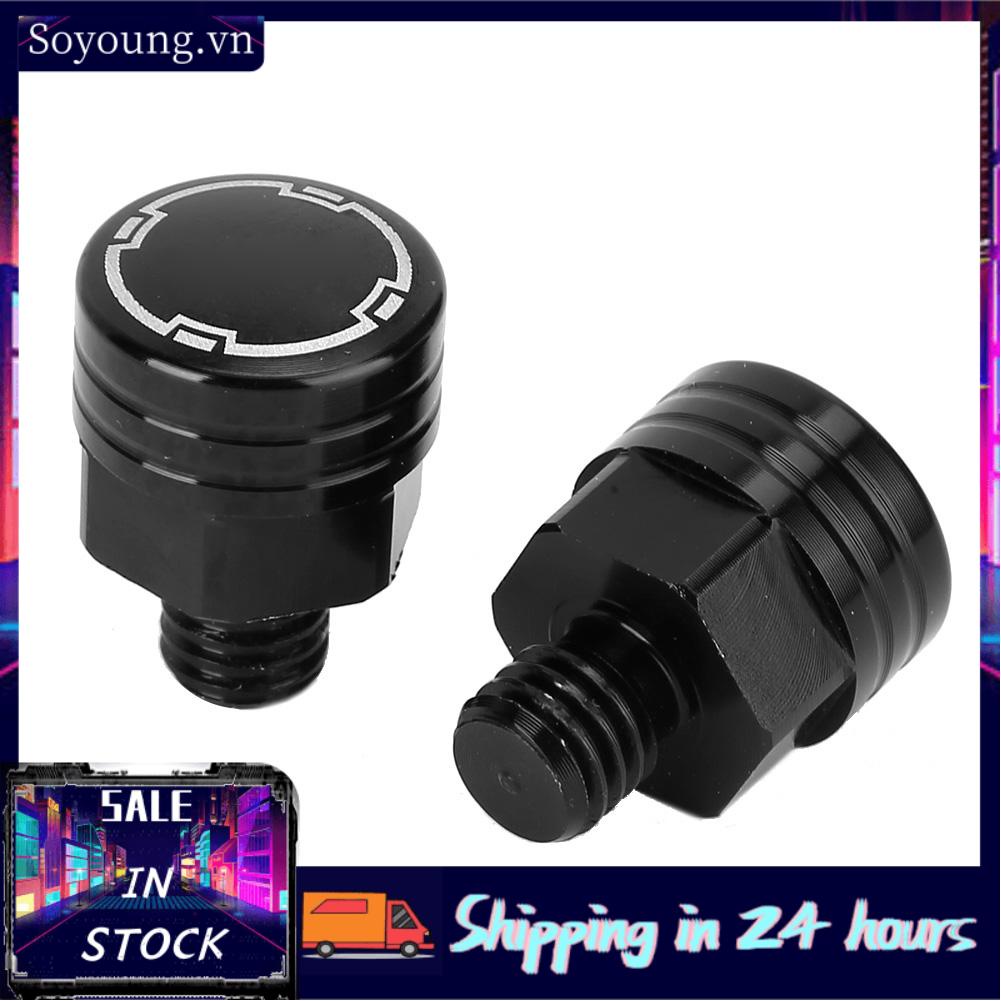 Soyoung 2Pcs SEPP Motorcycle Rearview Mirror Bolt Screw CNC Aluminium Alloy Modification Parts M8x1.25Black
