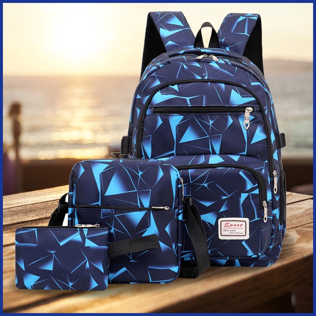 Set 3 Ba Lô Túi Ví Da Thời Trang Cho Nữ