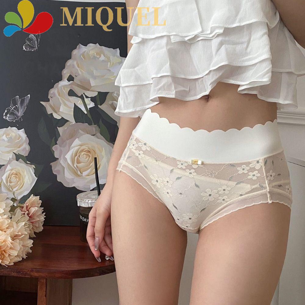 Quần Lót Ren Hoa Lưng Cao Co Giãn Xẻ Tà Thời Trang Gợi Cảm Cho Nữ