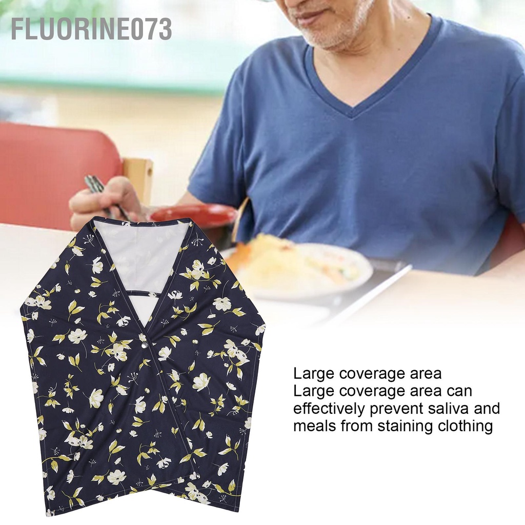 Fluorine073 Yếm dành cho người lớn Có thể tái sử dụng giặt được Lớn Thân thiện với làn da Mềm thấm nước Bảo vệ quần áo cao tuổi