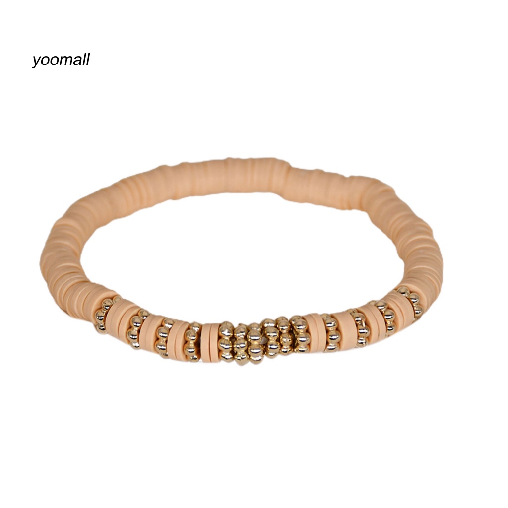 Vòng Đeo Tay Đất Sét Polymer Co Giãn Trọng Lượng Nhẹ In Chữ Phong Cách Boho Dành Cho Nữ