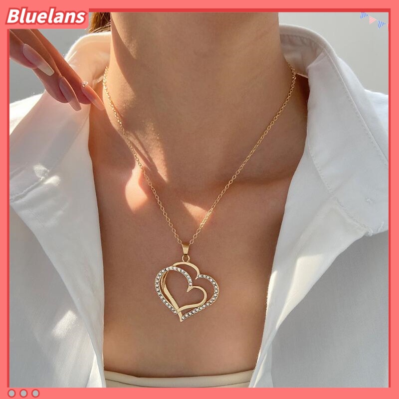 Bộ Vòng cổ + Bông Tai Hợp Kim Hình Trái Tim Thời Trang