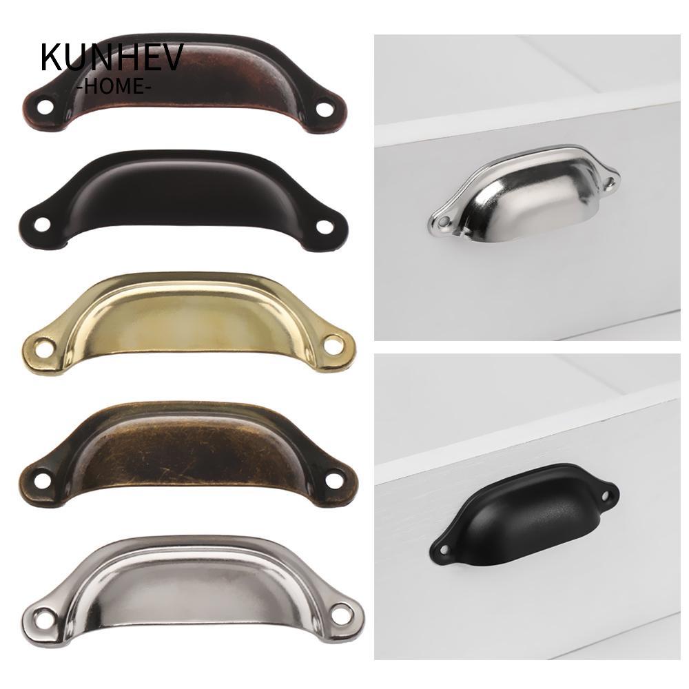 KUNHEV Set 2 Tay Nắm Cửa Tủ Bằng Đồng Thau Hình Vỏ Sò Cổ Điển