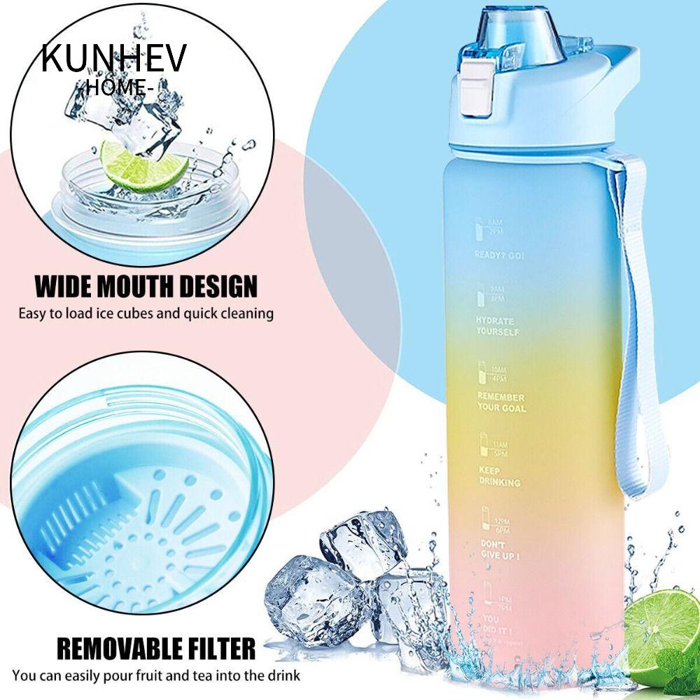 KUNHEV Bình Nước Thể Thao Bằng Nhựa 1000ml Tiện Dụng