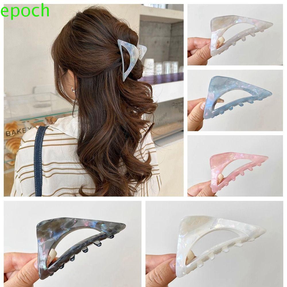 Epoch Kẹp Tóc Càng Cua Họa Tiết Hình Học Rỗng Axit Acetic Cá Tính Cho Nữ
