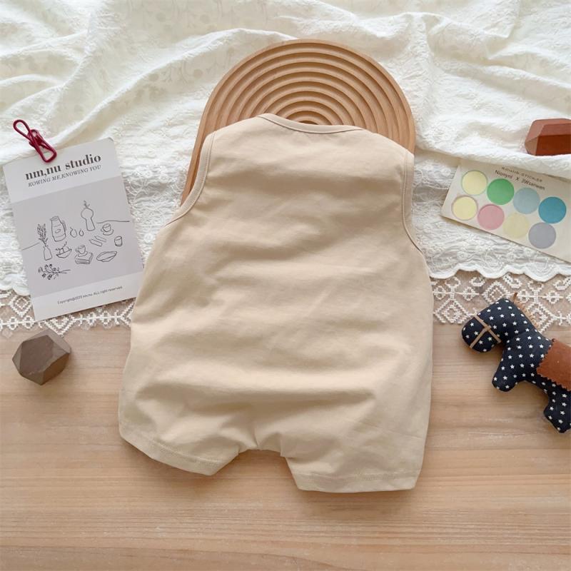 Bộ Áo Liền Quần Ngắn Không Tay In Hoạt Hình Dễ Thương Thời Trang Mùa Hè Cho Bé Trai