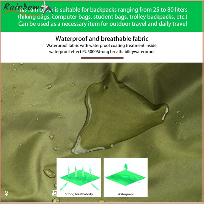 Vỏ Bọc Ba Lô Leo Núi 25-80l 3 Lớp Chống Nước Chống Rách Có Khóa Điều Chỉnh Được