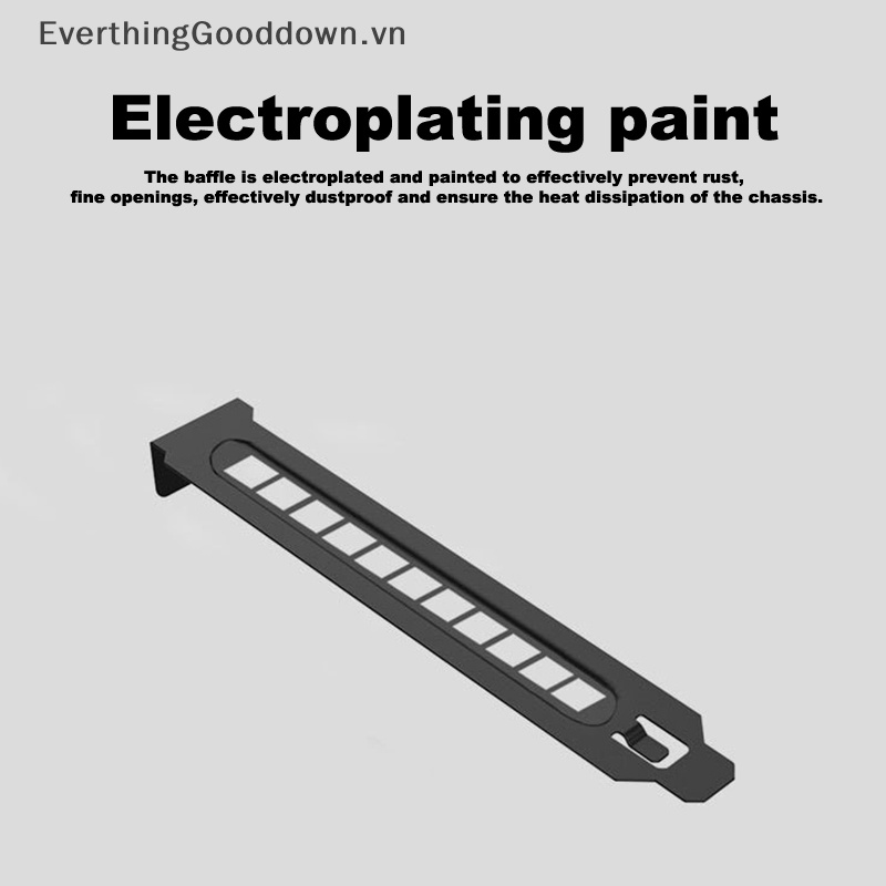 Everthinggooddown 10 Tấm Thông Gió Tản Nhiệt PCI Baffle PC Có Vít Tản Nhiệt Cho Khung Gầm Máy Tính