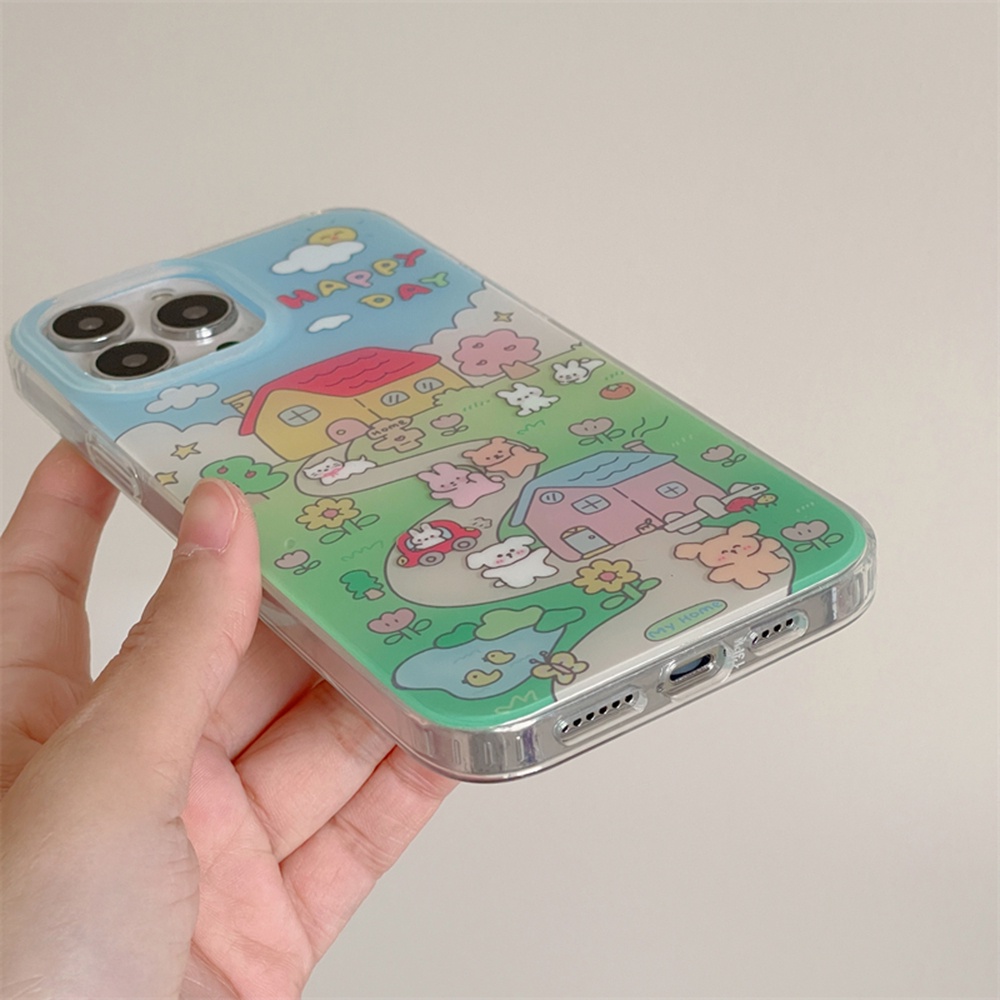 Ốp Điện Thoại TPU Mềm Chống Rơi Chống Dấu Vân Tay In Hình Thỏ / Gấu Dễ Thương Cho IPhone 11 12 13 14 Pro Max