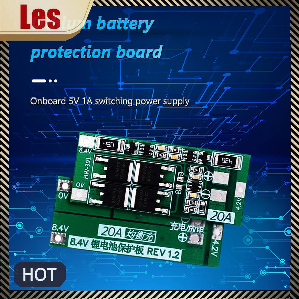 Bảng MạCh SạC Pin Lithium HW-391 2S 20A 18650 BMS
