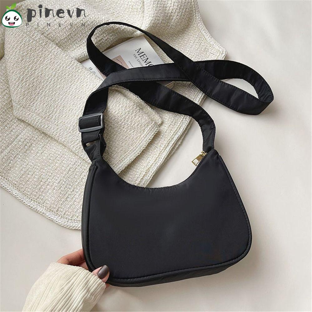 PINEVN Túi Đeo Vai Bằng Nylon Màu Sắc Tinh Khiết Thời Trang Cho Nữ