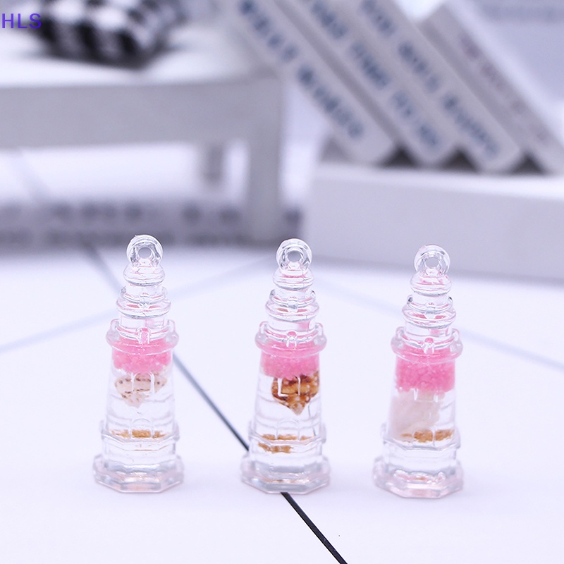 [HLS] Set 2 Khuyên Tai / Móc Khóa / Điện Thoại Mini Hình Ngọn Hải Đăng Bằng Nhựa Resin Dạ Quang DIY