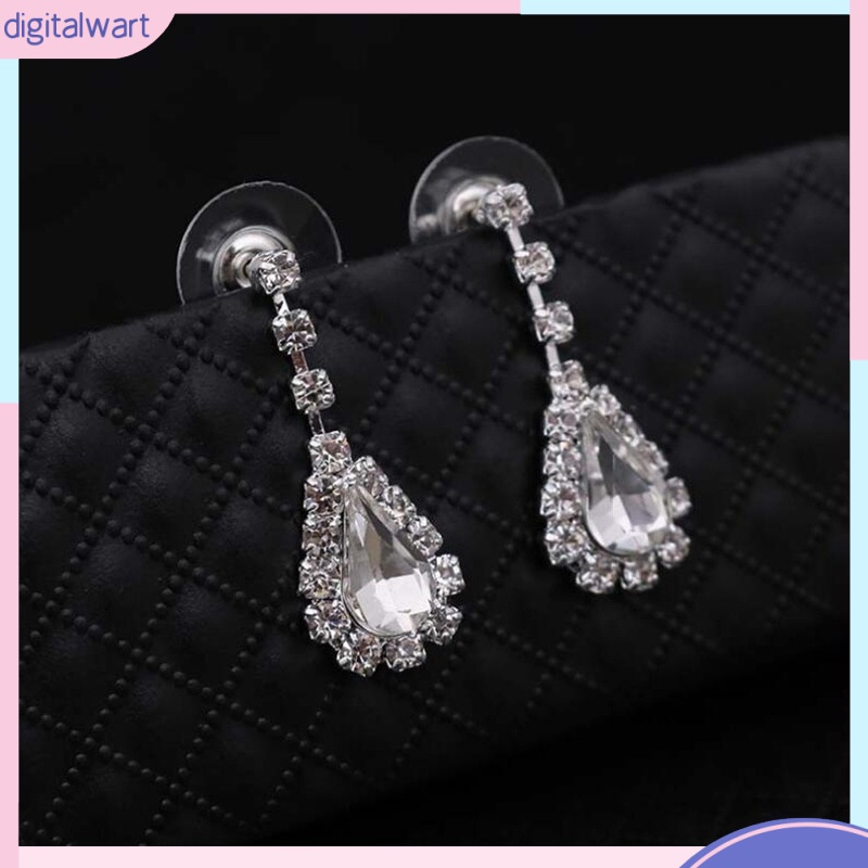 Bộ Vòng cổ + Bông Tai + Nhẫn Đính Kim Cương Bạc Sang Trọng Cho Nữ