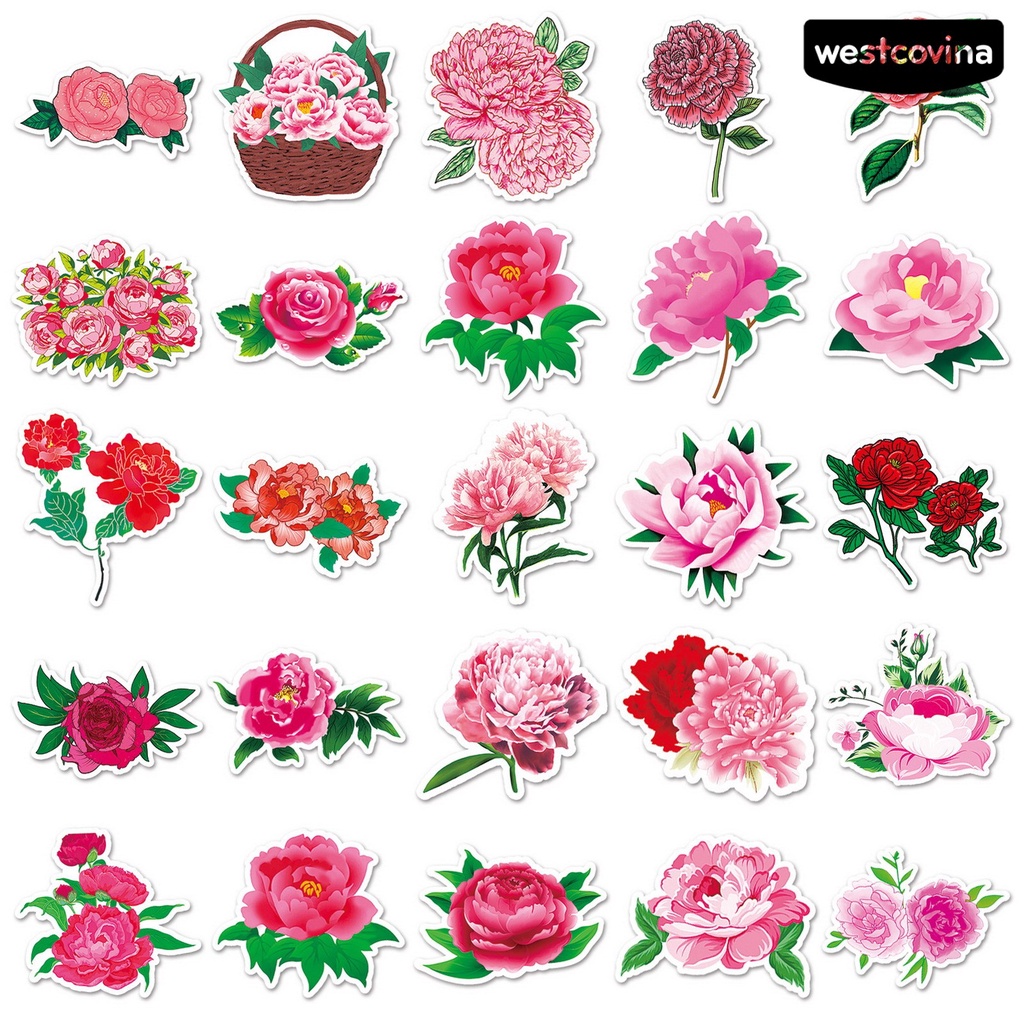 [WSTN]✎Bộ 50 Miếng Dán Chống Thấm Nước Tự Dính Trang Trí Cho Điện Thoại / Vali