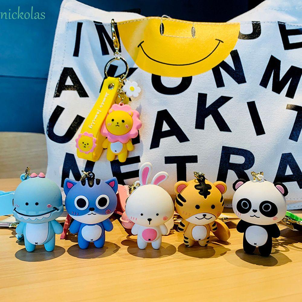 NICKOLAS Móc Khóa Silicon Hình Động Vật Hoạt Hình Dễ Thương