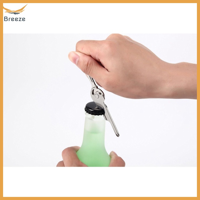 Móc Khóa Sinh Tồn Kiêm Dụng Cụ Mở Nắp Chai Đa Năng 6 Trong 1