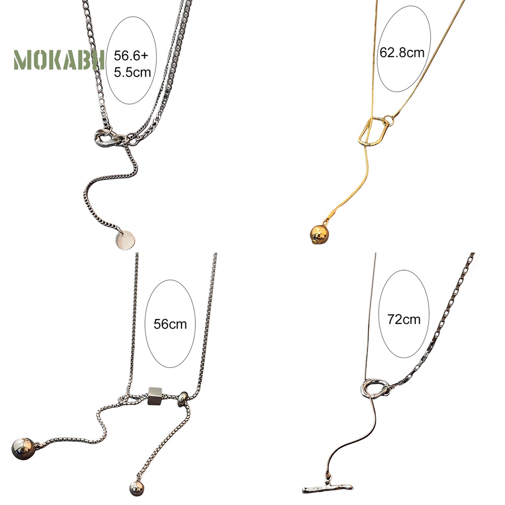 [Mok Abh] Dây Chuyền Dạng Chuỗi Hạt Tròn Mạ Điện Thanh Lịch Đơn Giản Thời Trang Thu Đông Cho Nữ