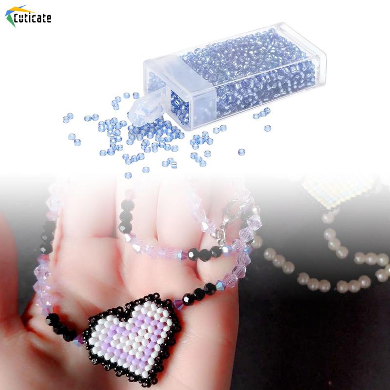 1000 Hạt Thủy Tinh Xâu Chuỗi 2mm Làm Trang Sức Thủ Công DIY