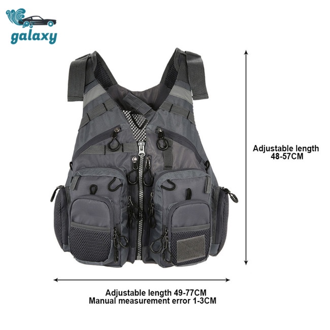 Galaxy Áo Khoác Câu Cá Sát Nách Vải Oxford Nhiều Túi Thoáng Khí Đa Năng Cho Nam