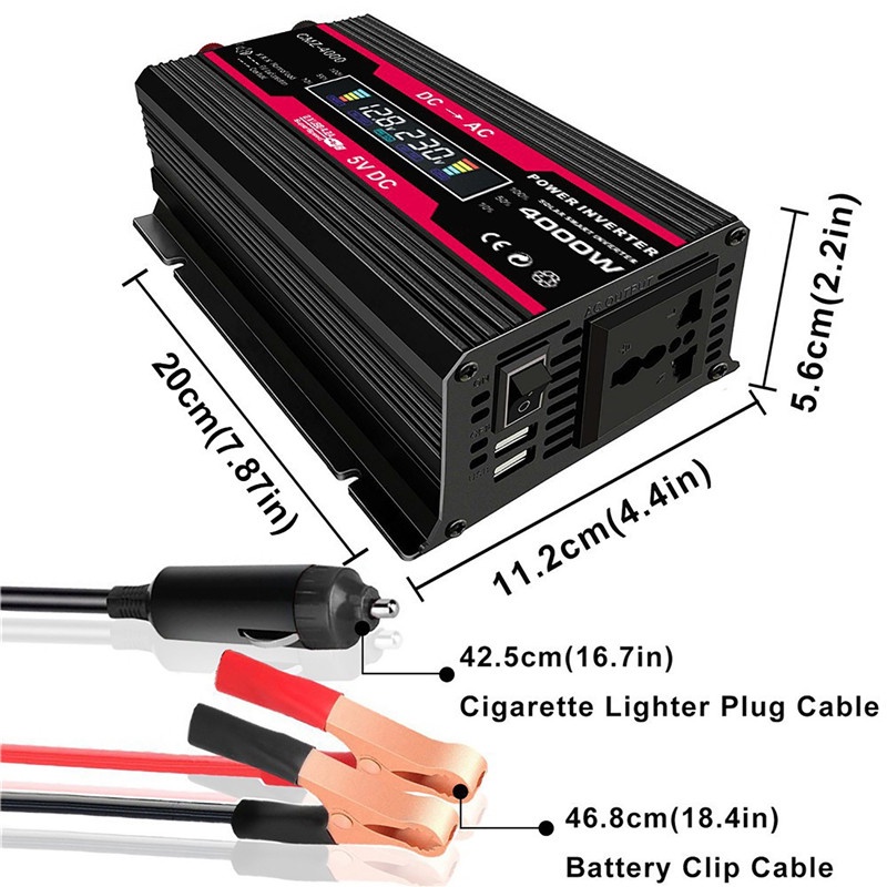 Bộ Chuyển Đổi Nguồn Điện 4000W Từ 12V Sang 110V / 220V
