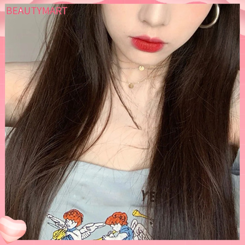 Bộ Tóc Giả Dài Thẳng Mềm Mại Màu Đen Tự Nhiên Thoải Mái Dễ Sử Dụng