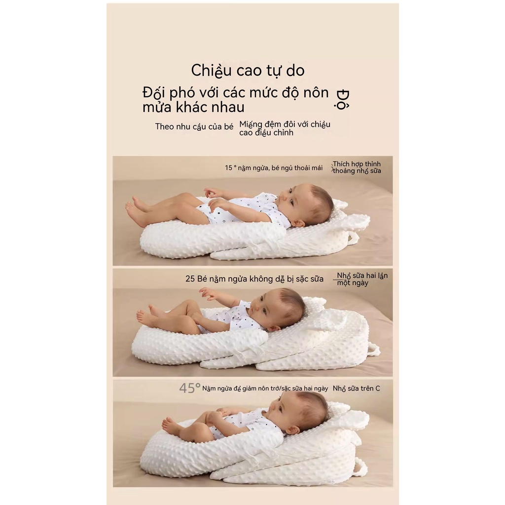 Gối Nằm Ngủ Chống Tràn Sữa Cho Bé Sơ Sinh