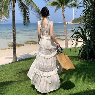 Đầm Sát Nách Phối Ren Hoa Thời Trang Mùa Hè