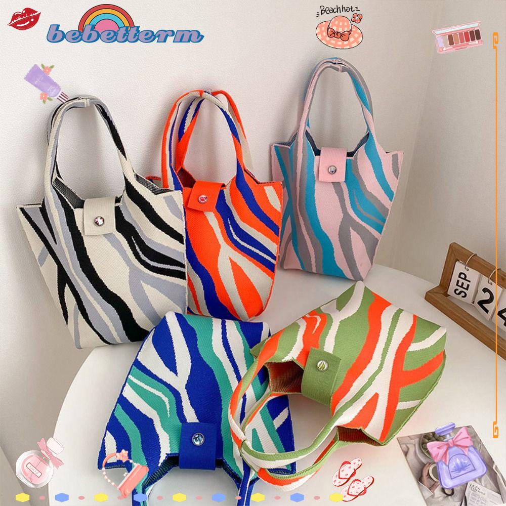 BEBETTERM Túi Xách Đan Len Có Thể Tái Sử Dụng Nhiều Lần