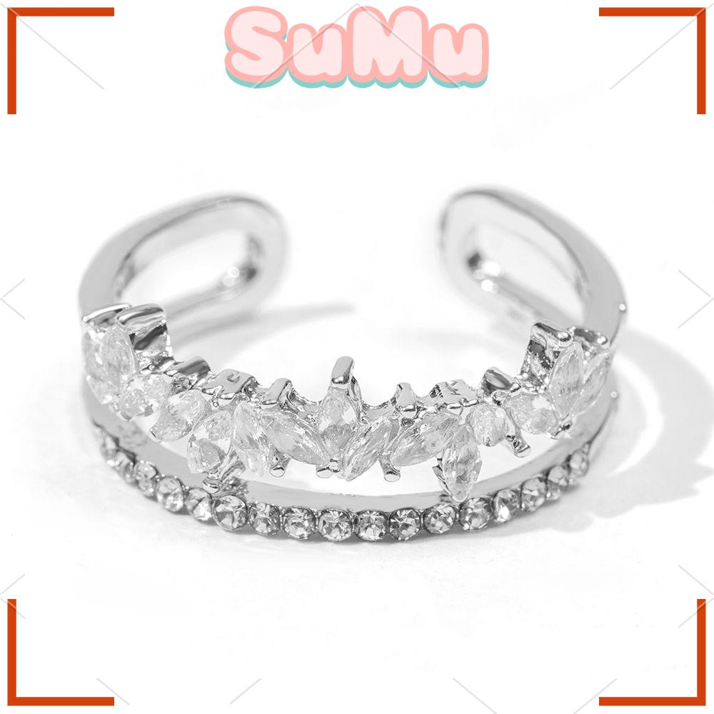 SUMU Nhẫn Hai Lớp Thiết Kế Đơn Giản Thời Trang