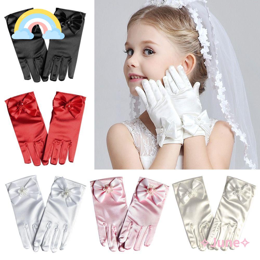 JUNE Găng Tay Công Chúa Đính Nơ Xinh Xắn Cho Bé Gái