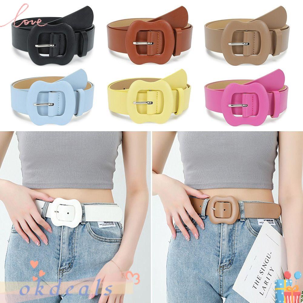 OKDEALS Thắt Lưng Da Mỏng Phong Cách Vintage Thời Trang Cho Nữ