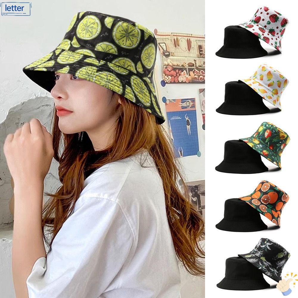 LET Mũ Bucket Chống Nắng Hoạ Tiết Trái Cây Xinh Xắn Dành Cho Nữ