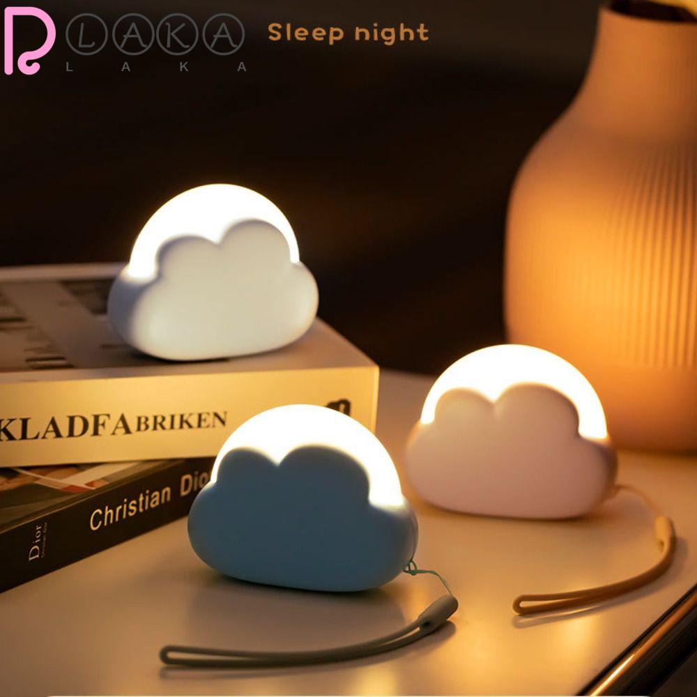 Đèn LED Ngủ Để Bàn 4 Chế Độ 1200mAh Hình Đám Mây Dễ Thương Có Thể Sạc Lại Dùng Trang Trí Phòng Ngủ