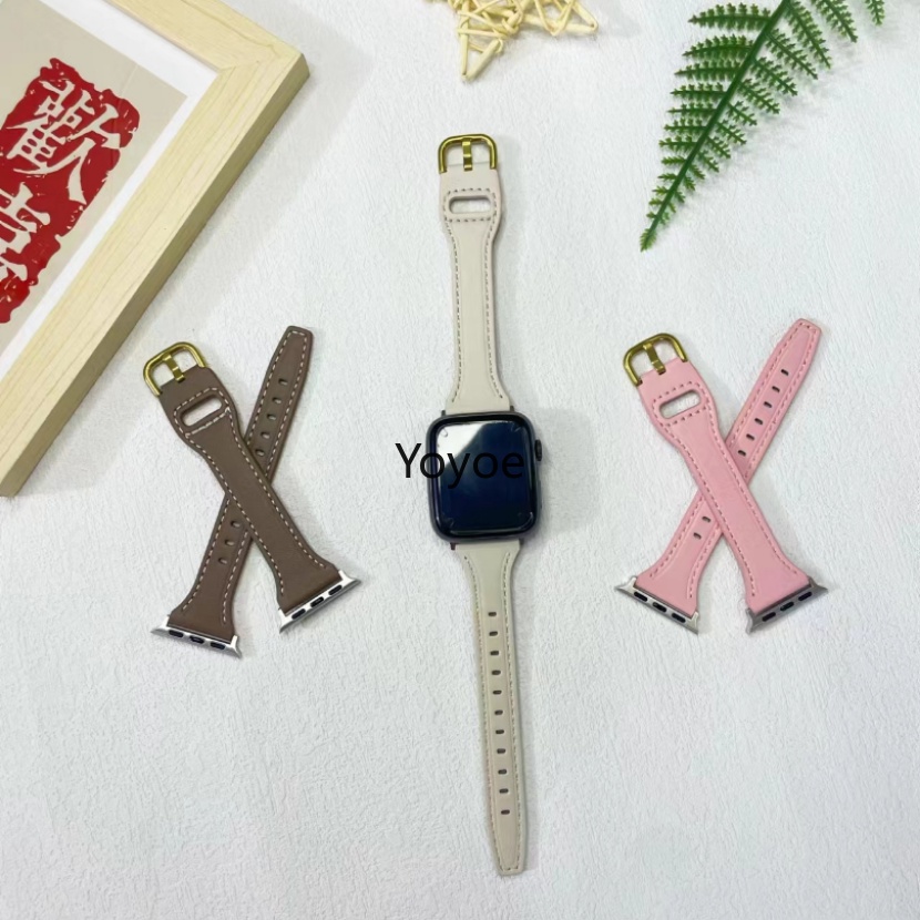 Dây Đeo Thay Thế Bằng Da Mới Cho iWatch Series Ultra 3 4 5 SE 6 7 8 49mm 44mm 40mm 41mm 45mm 42mm