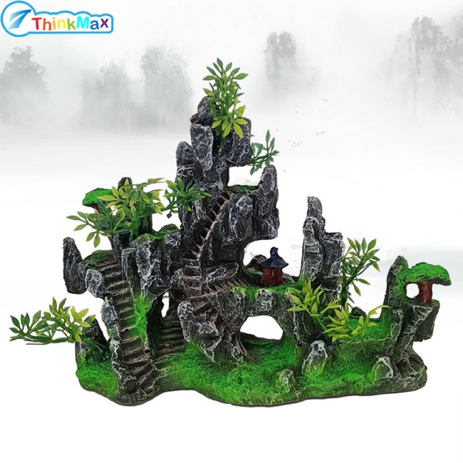 Hòn Non Bộ Hai Mặt Bằng Nhựa Resin Trang Trí Bể Cá