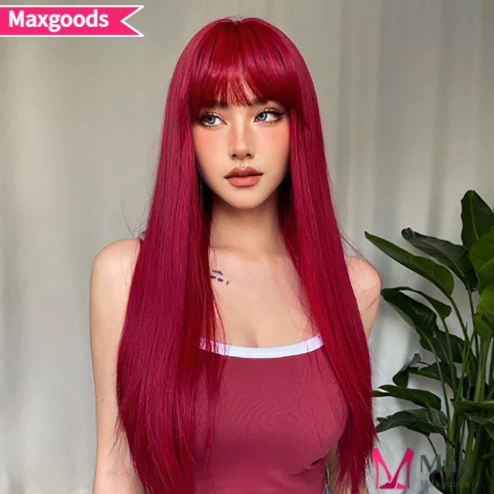 MAXG Tóc Giả Dài Thẳng Dùng Hóa Trang Tiệc Halloween, Giáng Sinh