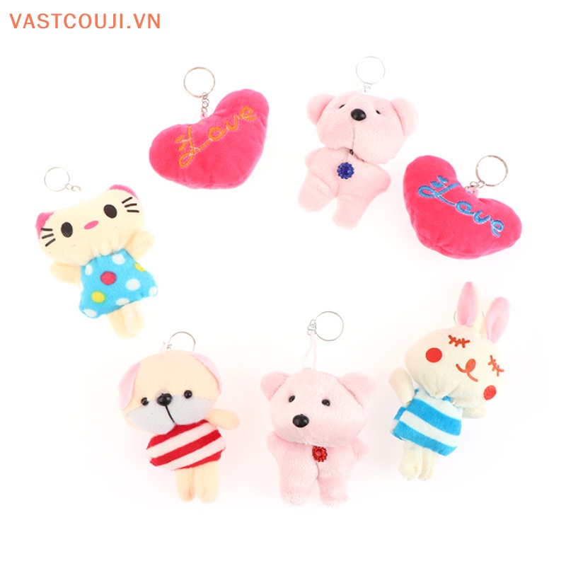 Set 2 Móc Khóa Búp Bê Nhồi Bông 6-10cm Dễ Thương