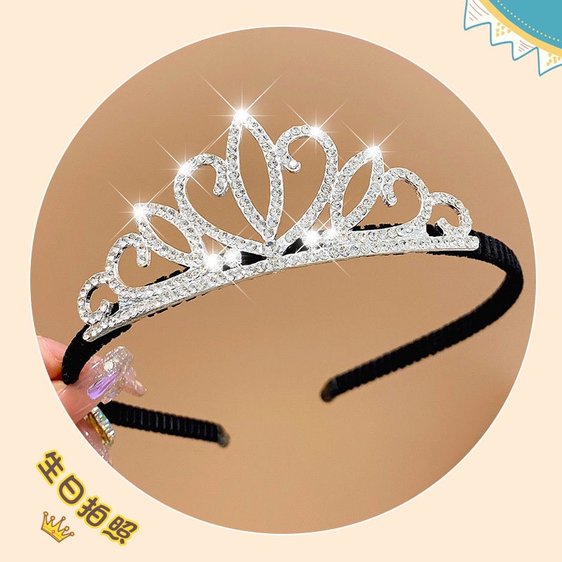 Cài Tóc Hình Vương Miện Đính Đá Xinh Xắn Cho Bé Gái
