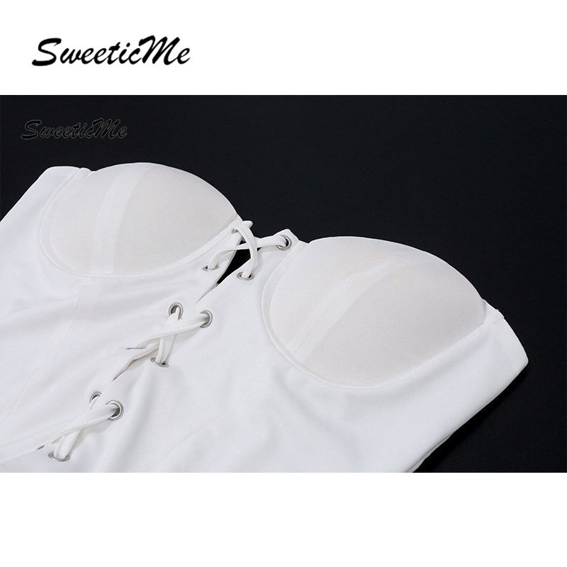 Bộ Áo Croptop Màu Trơn + Chân Váy Dài Xẻ Tà Lưng Thấp Thời Trang Quyến Rũ Cho Nữ SweeticMe 2023