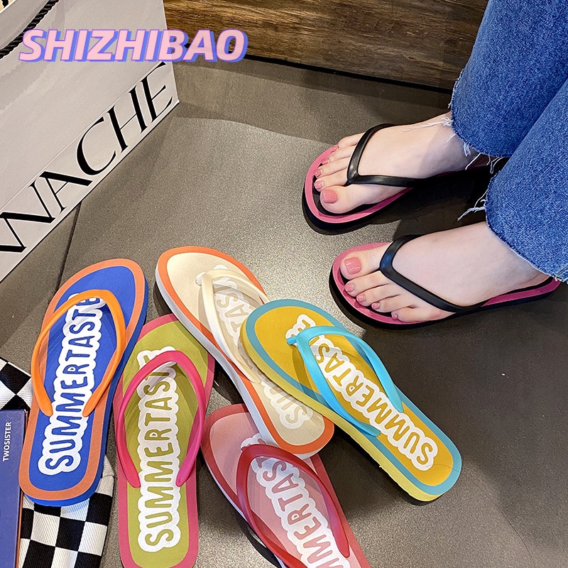 Dép xỏ ngón SHIZHIBAO chống trượt phong cách Hàn Quốc thời trang đi biển cho nữ