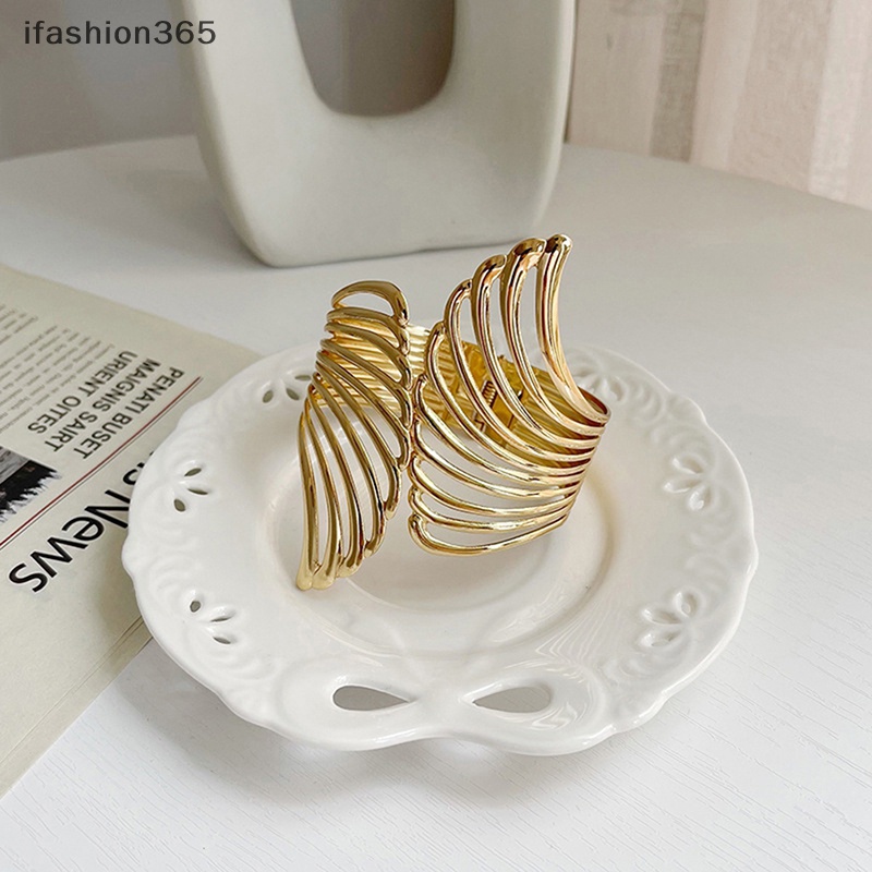 Dây Kẹp Rèm Cửa Bằng Kim Loại Họa Tiết Đôi Cánh Màu Vàng Thời Trang ifashion365