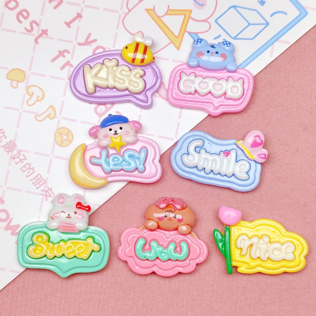 Set 10 Phụ Kiện Trang Trí Sổ Tay DIY Hình Nhân Vật Hoạt Hình Dễ Thương